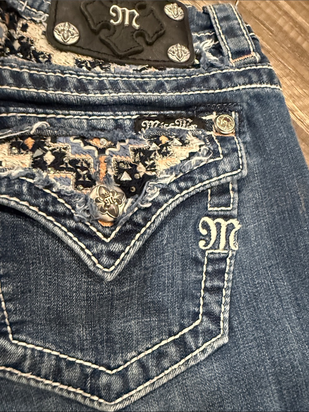 Miss Me Dark Blue Embellished Bootcut Jeans - Picture 3 of 6